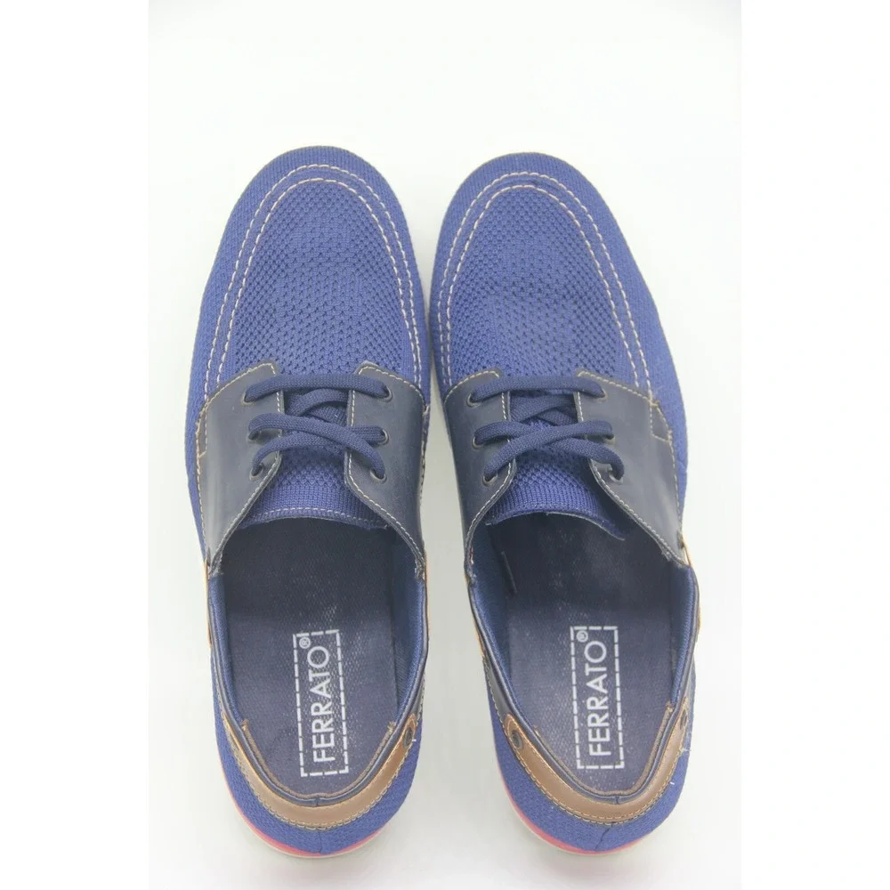 Ferrato Boat Shoes Mens Size 9 Blue Red White Lightweight Causal Lace Up
